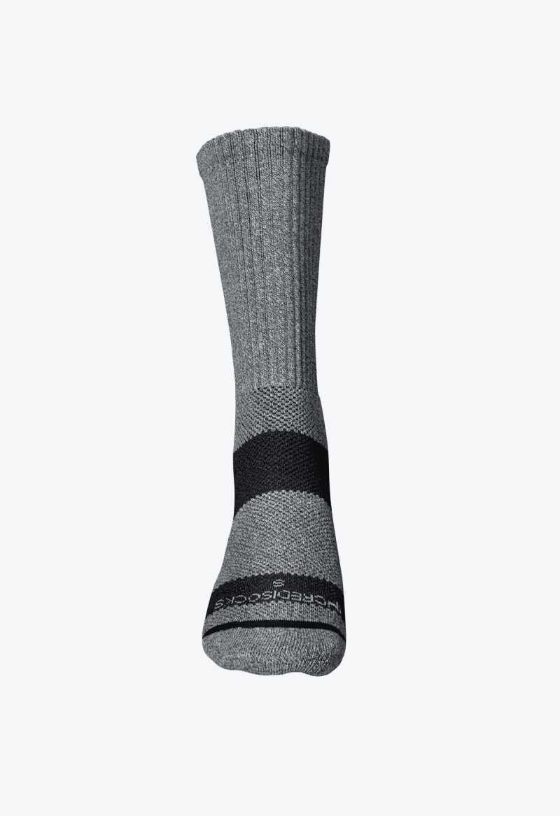 Treck Socks Crew Grey Front